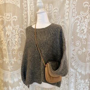 Zara Grey Knit Pullover – Alpaca Blend - Minimalist Asymmetrical Design